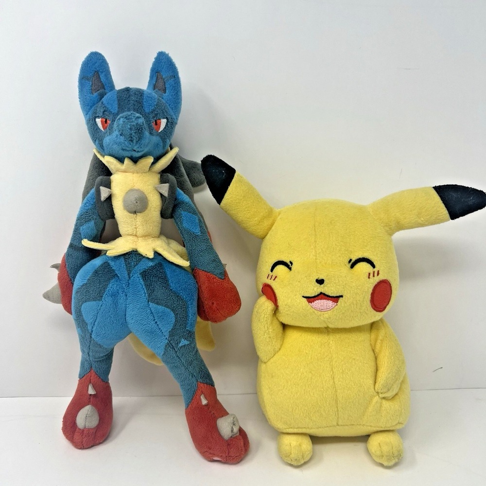 Pokemon‎ Mega Lucario Pikachu Plush Nintendo Anime Toy TOMY Stuffed Animal